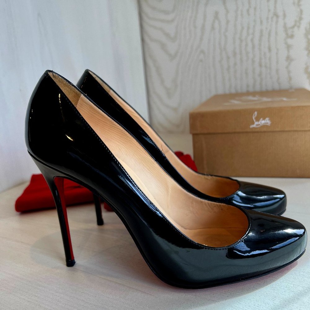 CHRISTIAN LOUBOUTIN Elisa 100 Patent Leather Pumps Size: 9.5  | IT 39.5 - Picture 2 of 9